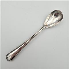 Antique Pre 1897 John Sherwood & Sons Silver Plated Salt/Sugar Spoon BEAVER MARK